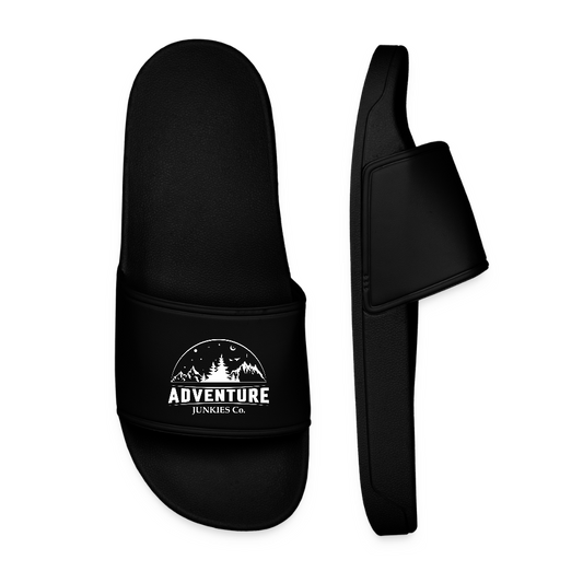 Men’s Pool Sliders White Logo - black