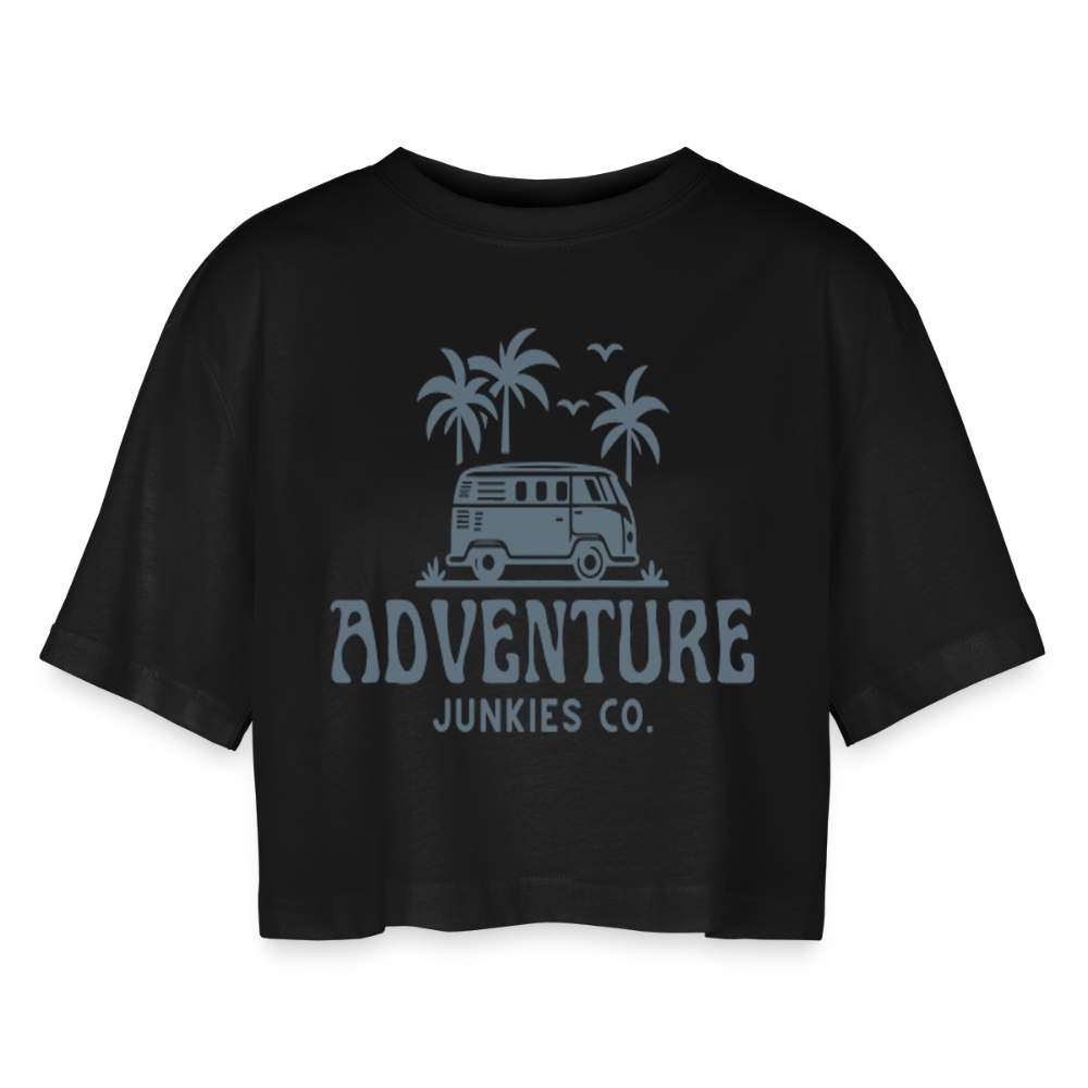 Women’s Oversized Cropped T-Shirt - black