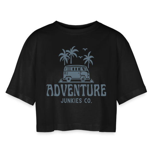 Women’s Oversized Cropped T-Shirt - black