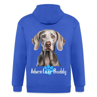 Adult Unisex  Heavyweight Hooded Jacket   {Customise Breed & Paw } - royal blue
