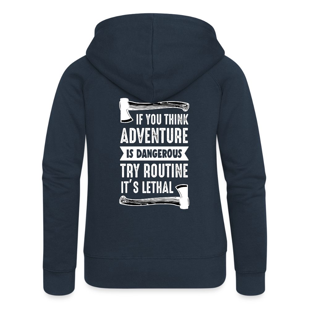 Women's Zip Up Hooded Jacket - navy