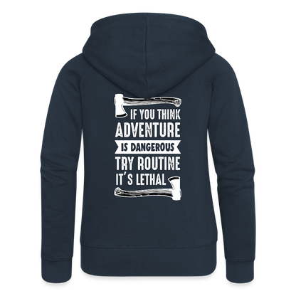 Women's Zip Up Hooded Jacket - navy