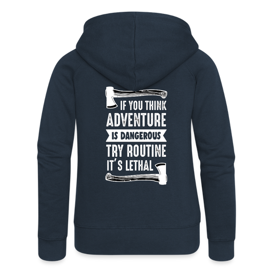 Women's Zip Up Hooded Jacket - navy