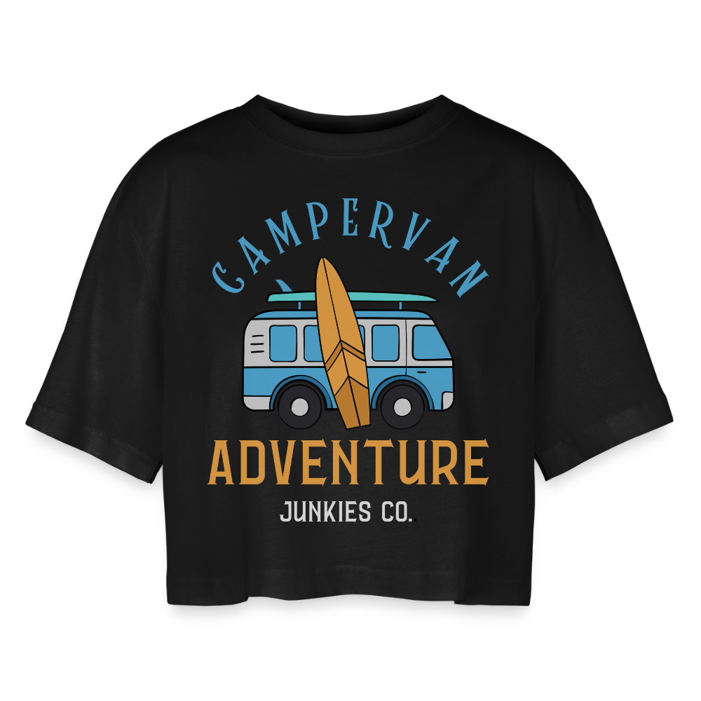 Women’s Oversized Cropped T-Shirt - black