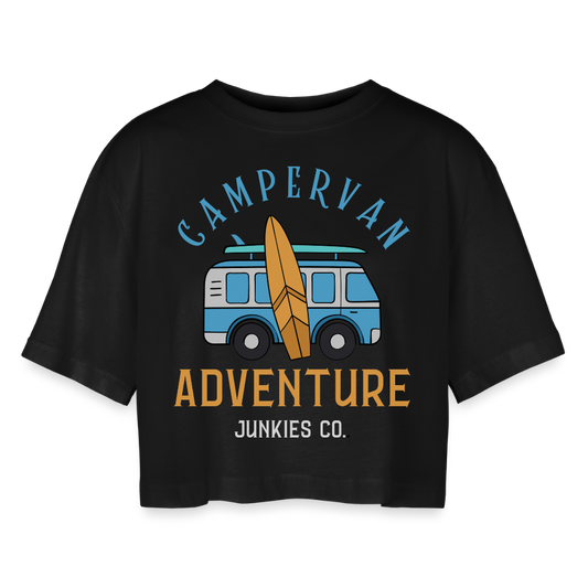 Women’s Oversized Cropped T-Shirt - black