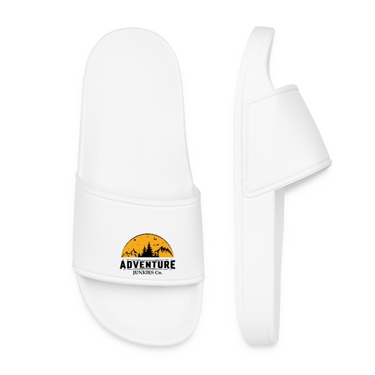 Women’s Pool Sliders Orange Logo - white