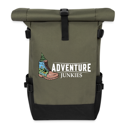 Roll Top Backpack - olive/black
