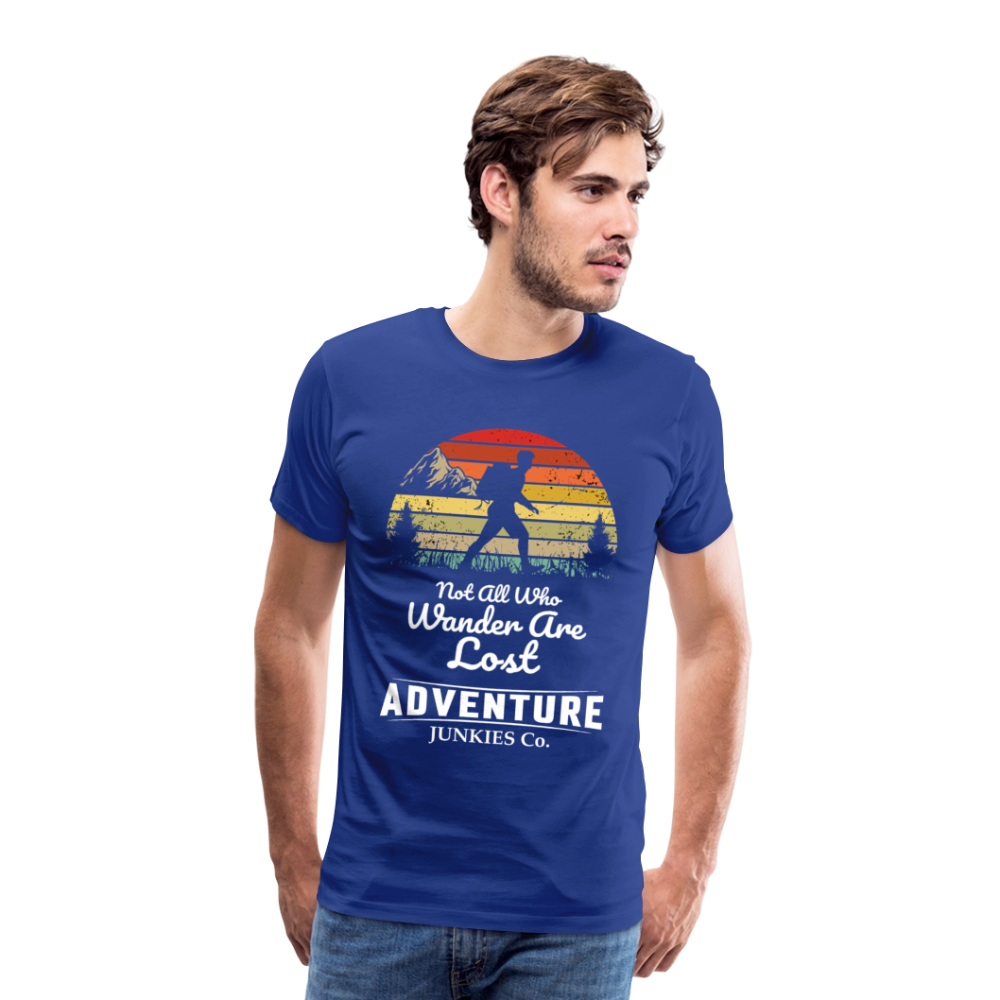 Men’s T-Shirt Front Design Not All that Wander - royal blue