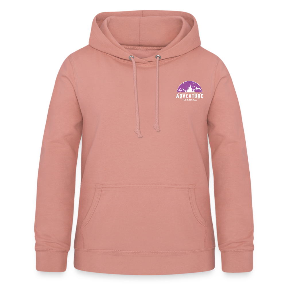 Women's Hoodie Purple Logo Design - dusky rose