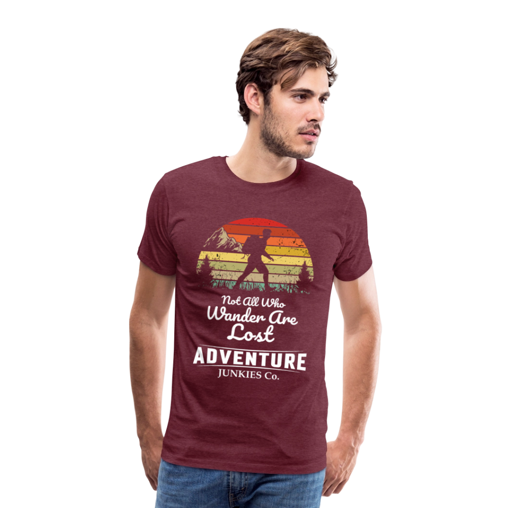 Men’s T-Shirt Front Design Not All that Wander - heather burgundy