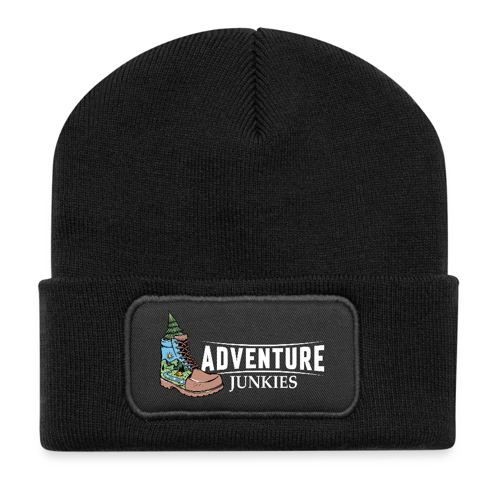 Recycled Patch Beanie - black