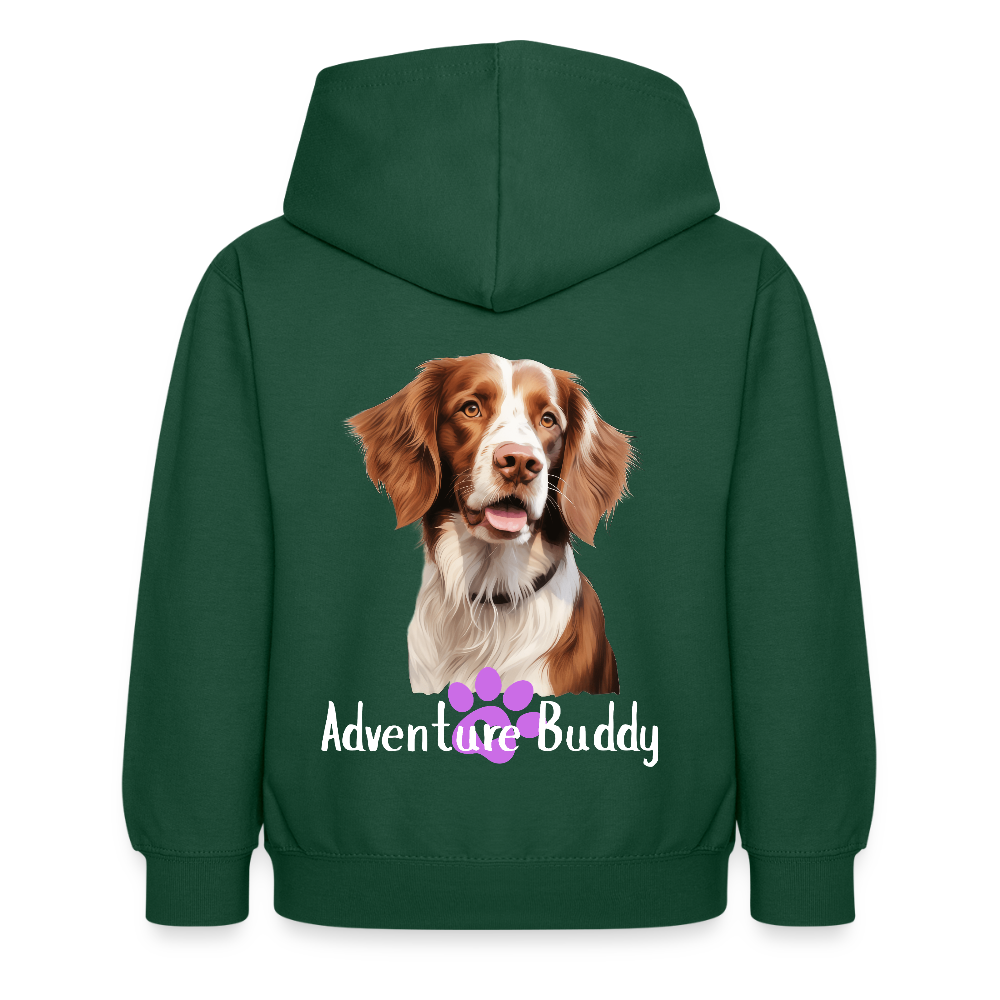 Children's Unisex  Hoodie { Customise Breed & Paw } - bottle green