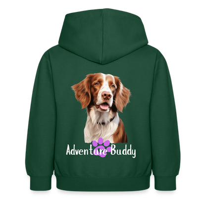 Children's Unisex  Hoodie { Customise Breed & Paw } - bottle green