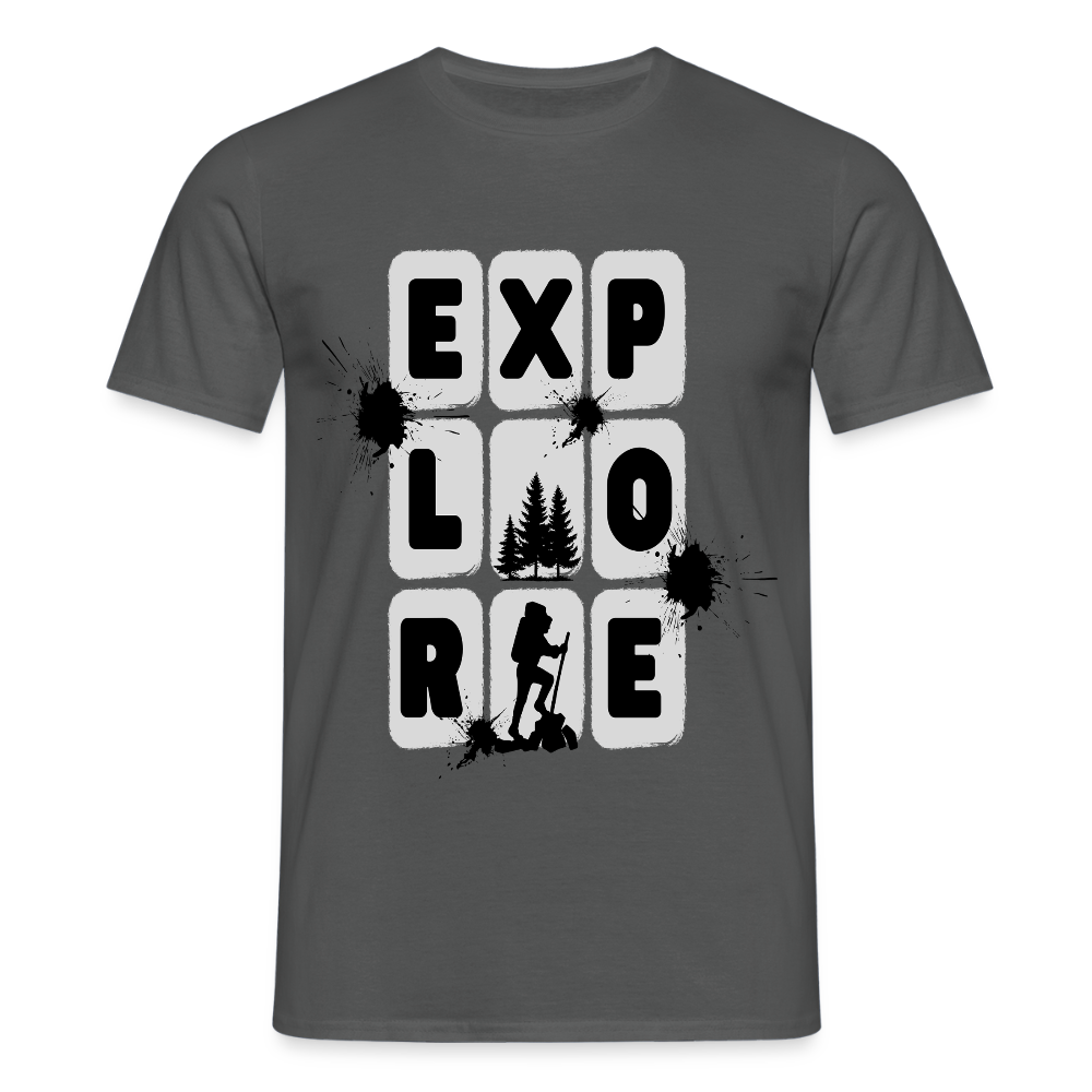 Men's Hiking & Walking T-Shirt - charcoal grey