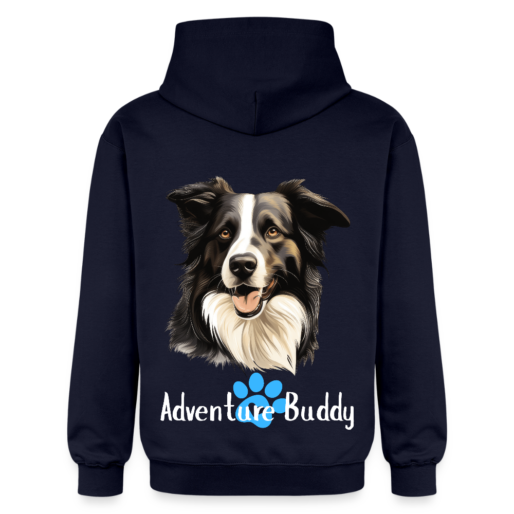 Adult Unisex  Midweight Hoodie  {Customise Breed & Paw} - navy