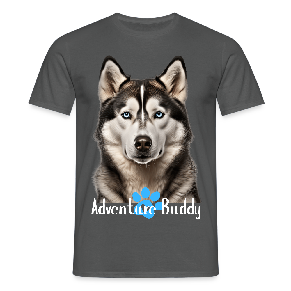 Men's T-Shirt  {Customise Breed & Paw } - charcoal grey