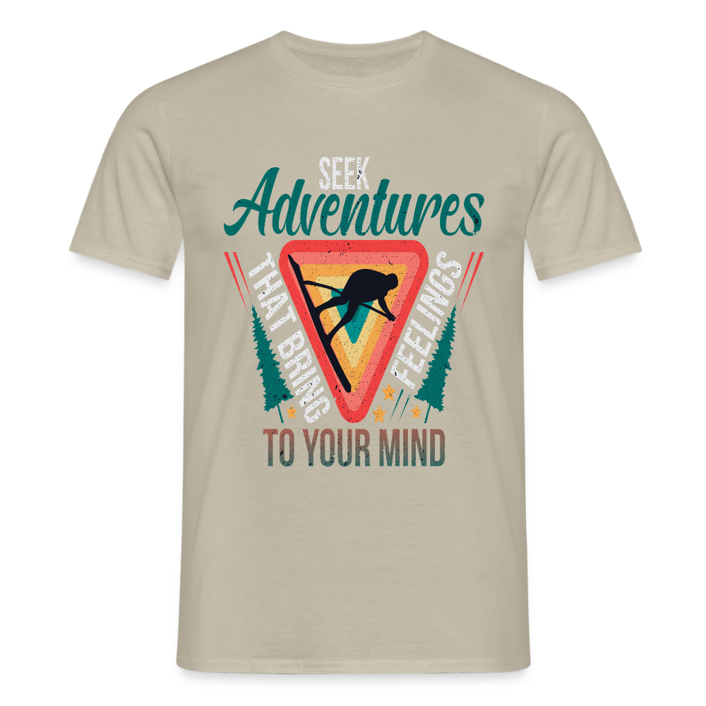 Men's Hiking & Walking T-Shirt - sand beige