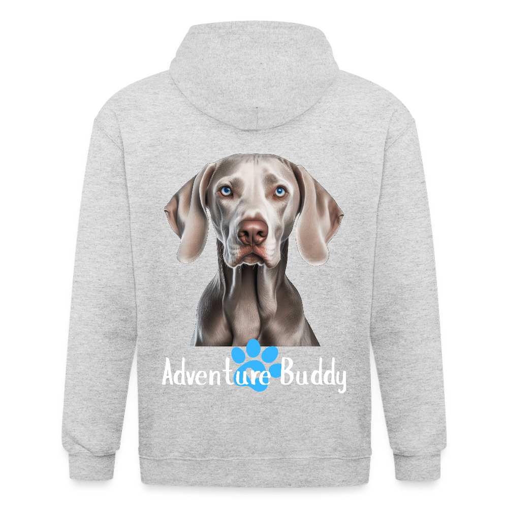Adult Unisex  Heavyweight Hooded Jacket   {Customise Breed & Paw } - heather white