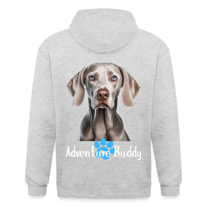 Adult Unisex  Heavyweight Hooded Jacket   {Customise Breed & Paw } - heather white