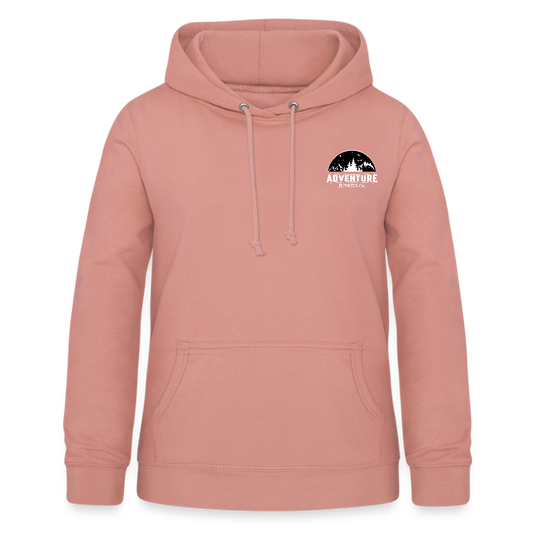 Women's Hoodie Black Logo Design - dusky rose
