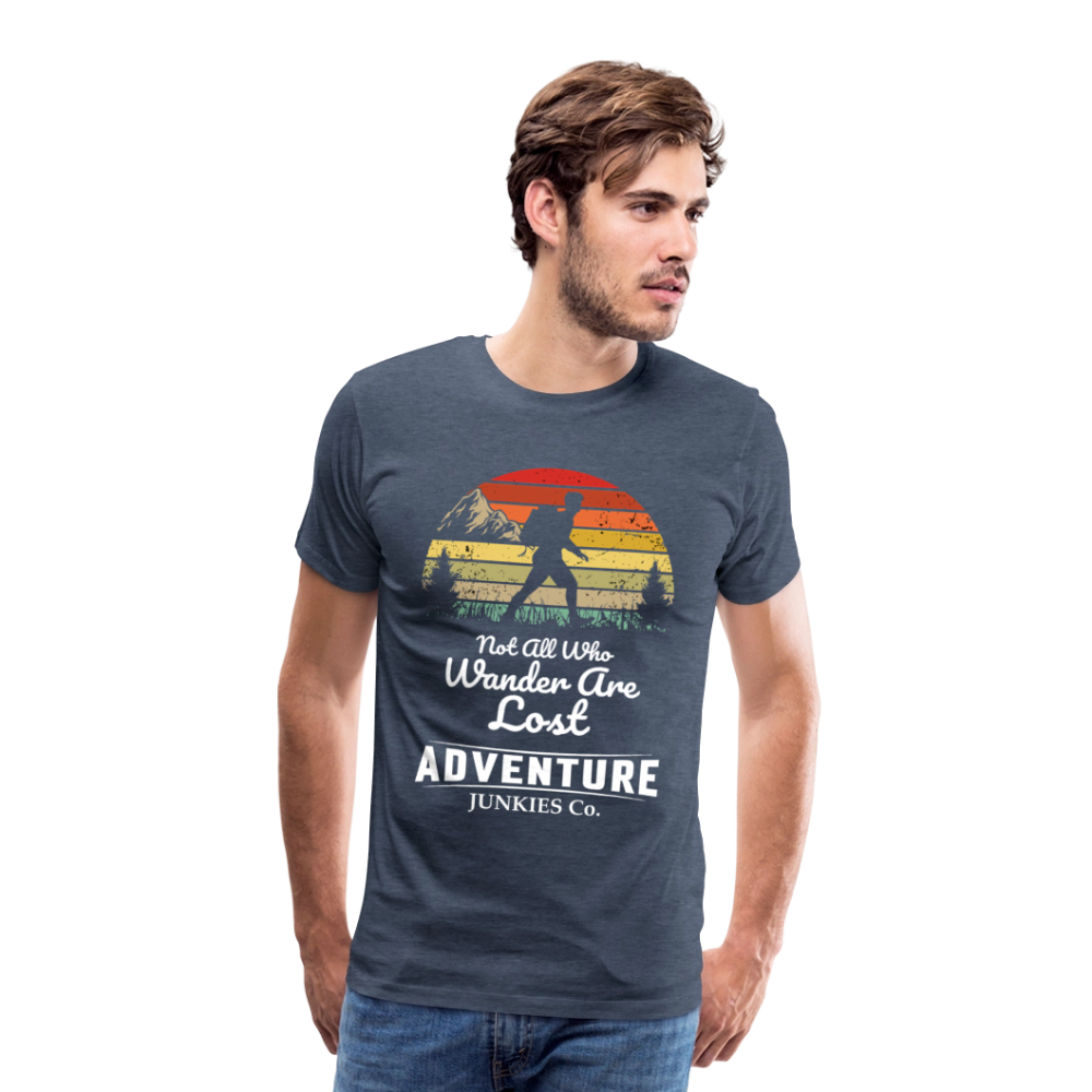 Men’s T-Shirt Front Design Not All that Wander - heather blue