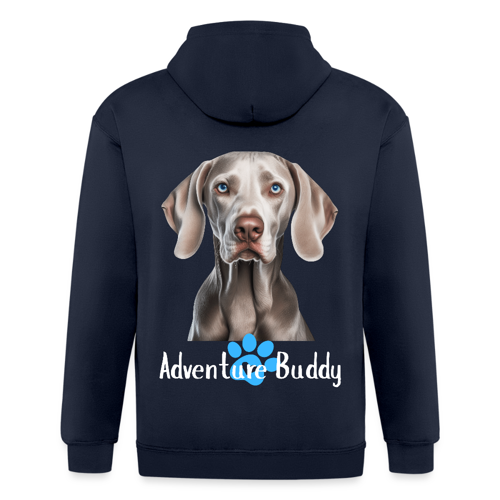Adult Unisex  Heavyweight Hooded Jacket   {Customise Breed & Paw } - navy