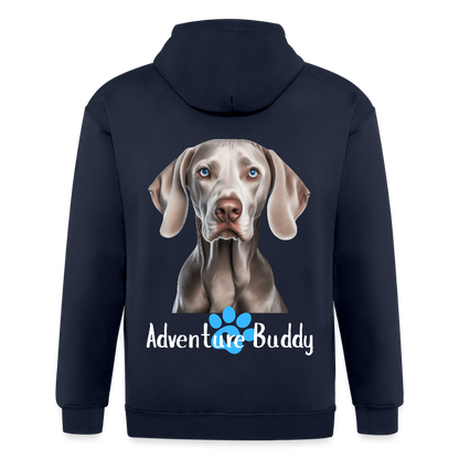 Adult Unisex  Heavyweight Hooded Jacket   {Customise Breed & Paw } - navy