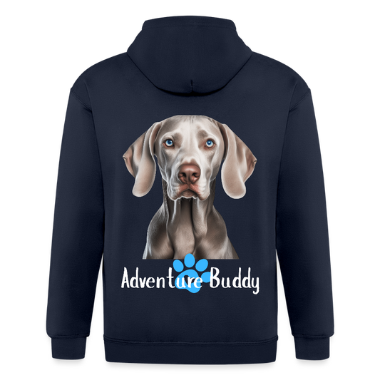 Adult Unisex  Heavyweight Hooded Jacket   {Customise Breed & Paw } - navy