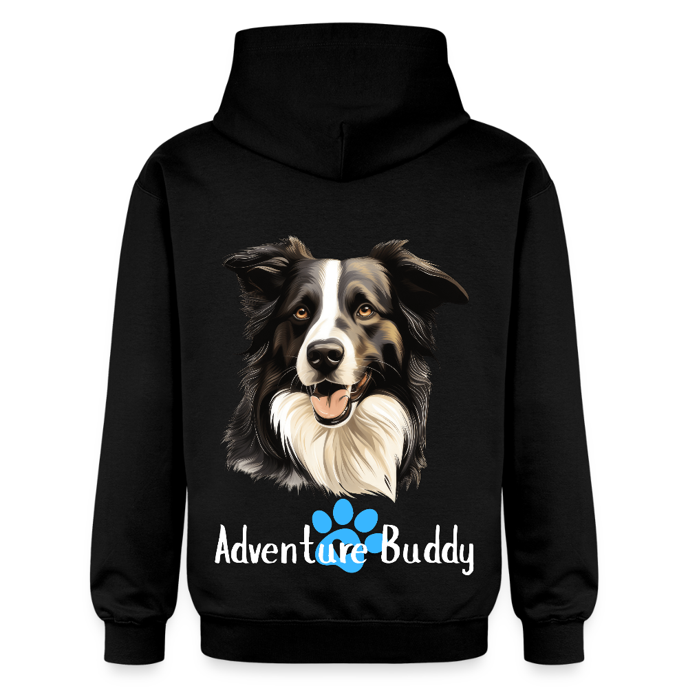 Adult Unisex  Midweight Hoodie  {Customise Breed & Paw} - black