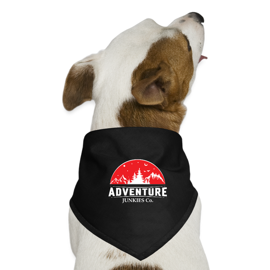 Dog Bandana Red White Logo - black
