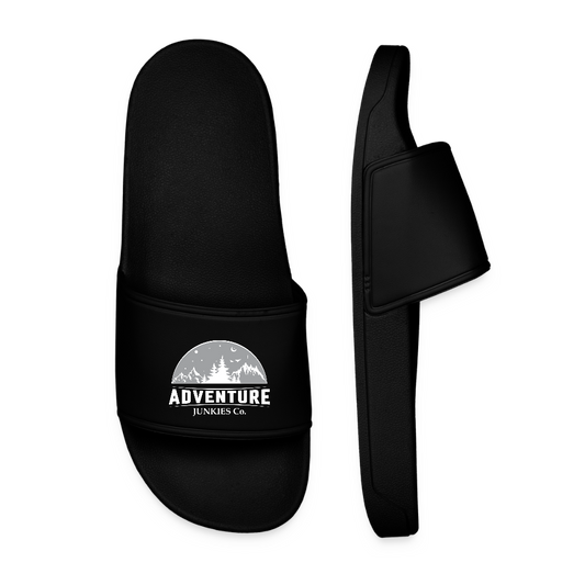 Men’s Pool Sliders Grey Logo - black