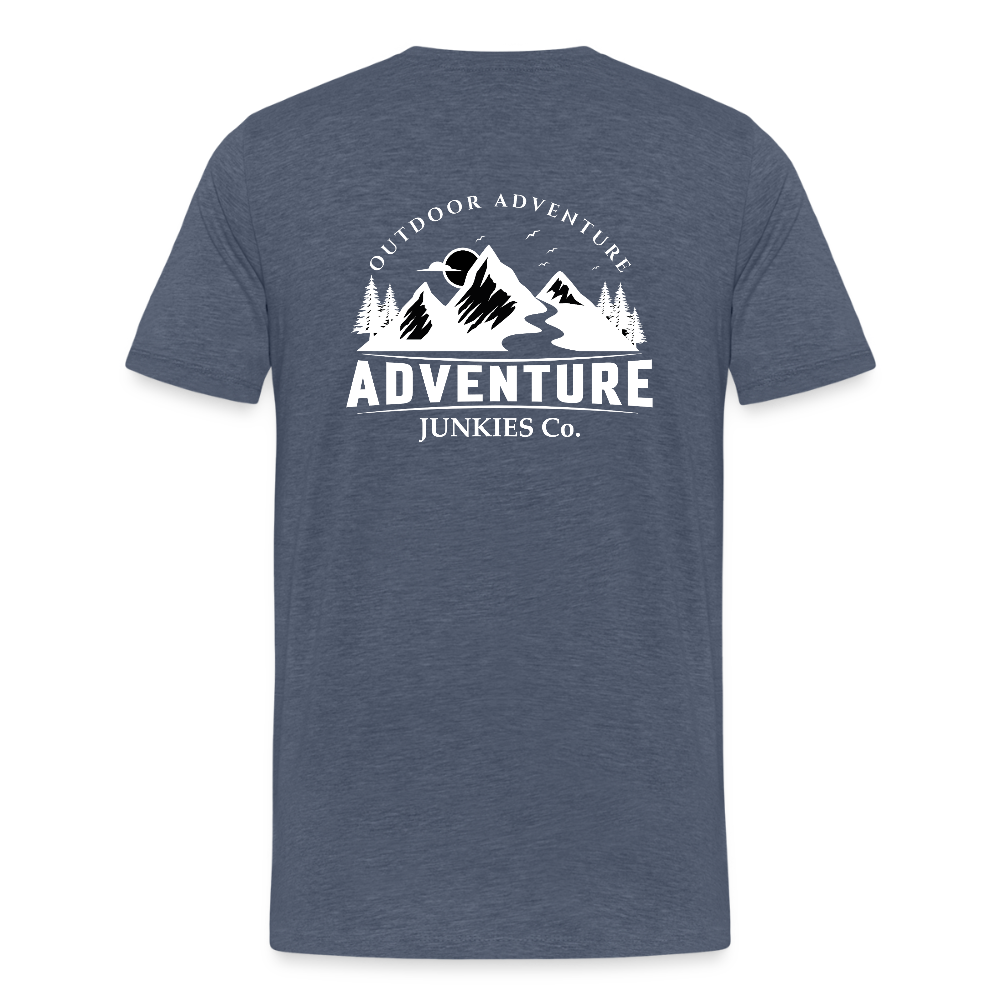 Men's T- Shirts Out Door Adventure Design - heather blue