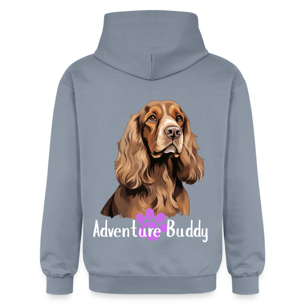 Adult  Unisex  Midweight Hoodie  {Customise Breed & Paw} - blue