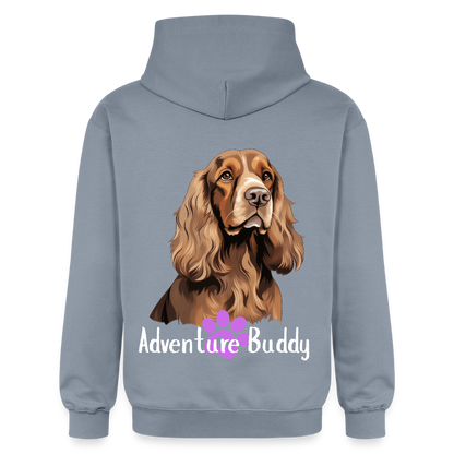 Adult  Unisex  Midweight Hoodie  {Customise Breed & Paw} - blue