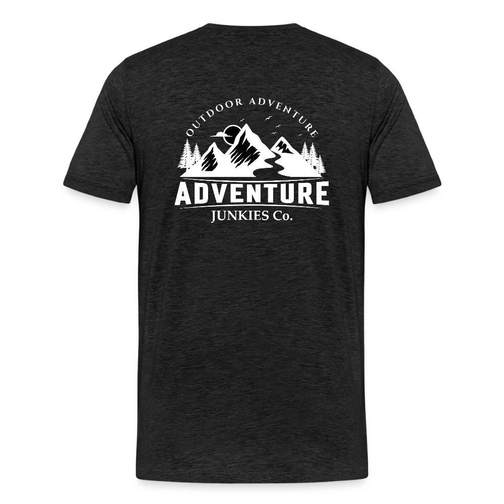 Men's T- Shirts Out Door Adventure Design - charcoal grey