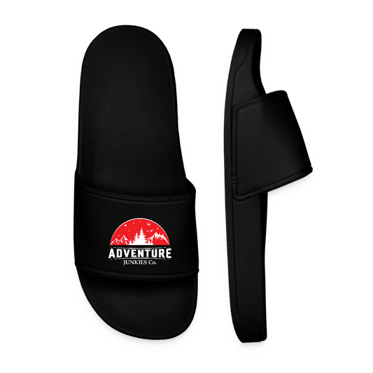Men’s Pool Sliders Red Logo - black