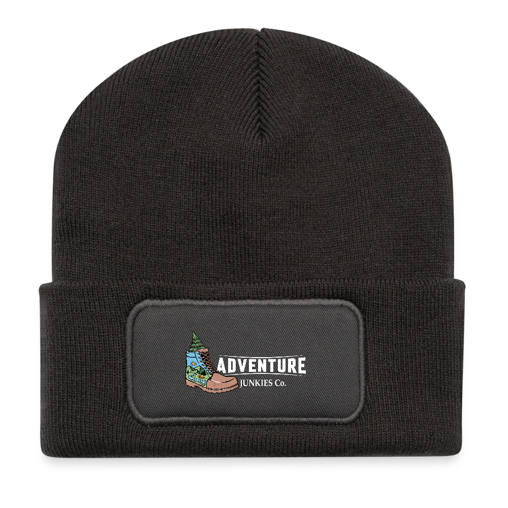 Recycled Patch Beanie - dark grey