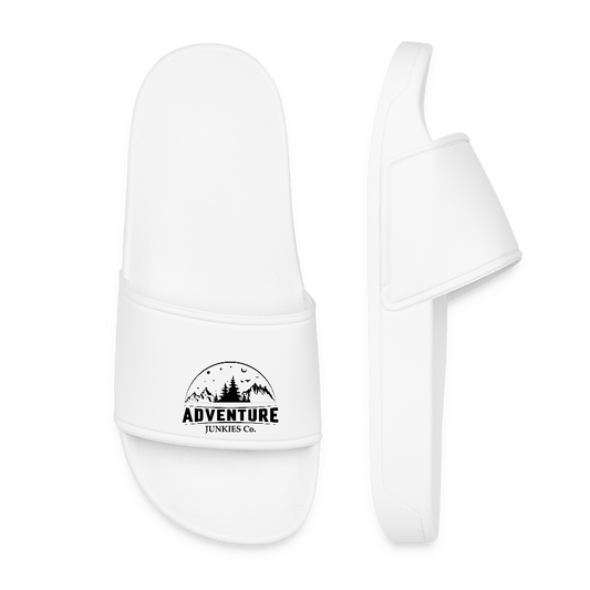 Women’s Pool Sliders Black Logo - white