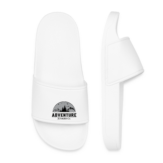 Women’s Pool Sliders Grey Logo - white