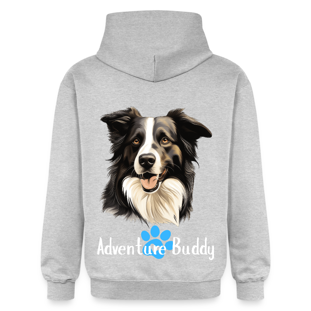 Adult Unisex  Midweight Hoodie  {Customise Breed & Paw} - light heather grey