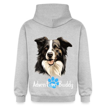 Adult Unisex  Midweight Hoodie  {Customise Breed & Paw} - light heather grey