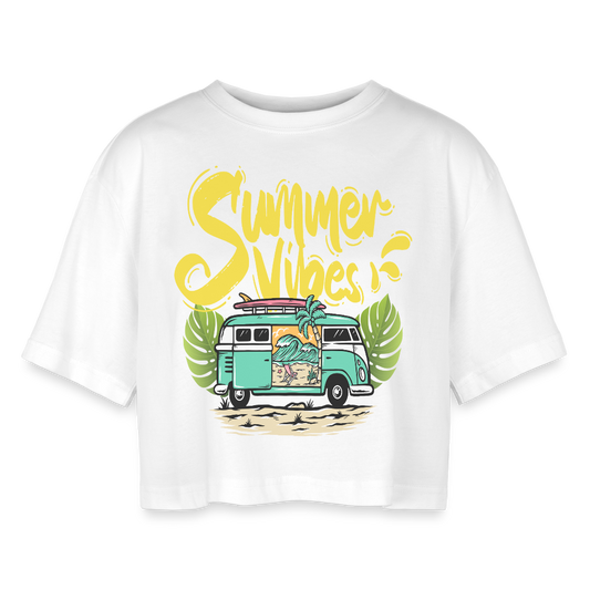 Women’s Oversized Cropped T-Shirt - white