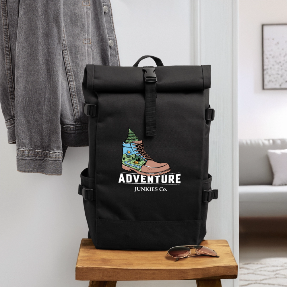 Roll Top Backpack - black