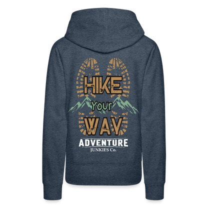 Women’s Premium  Hiking / Walking Hoodie - heather denim