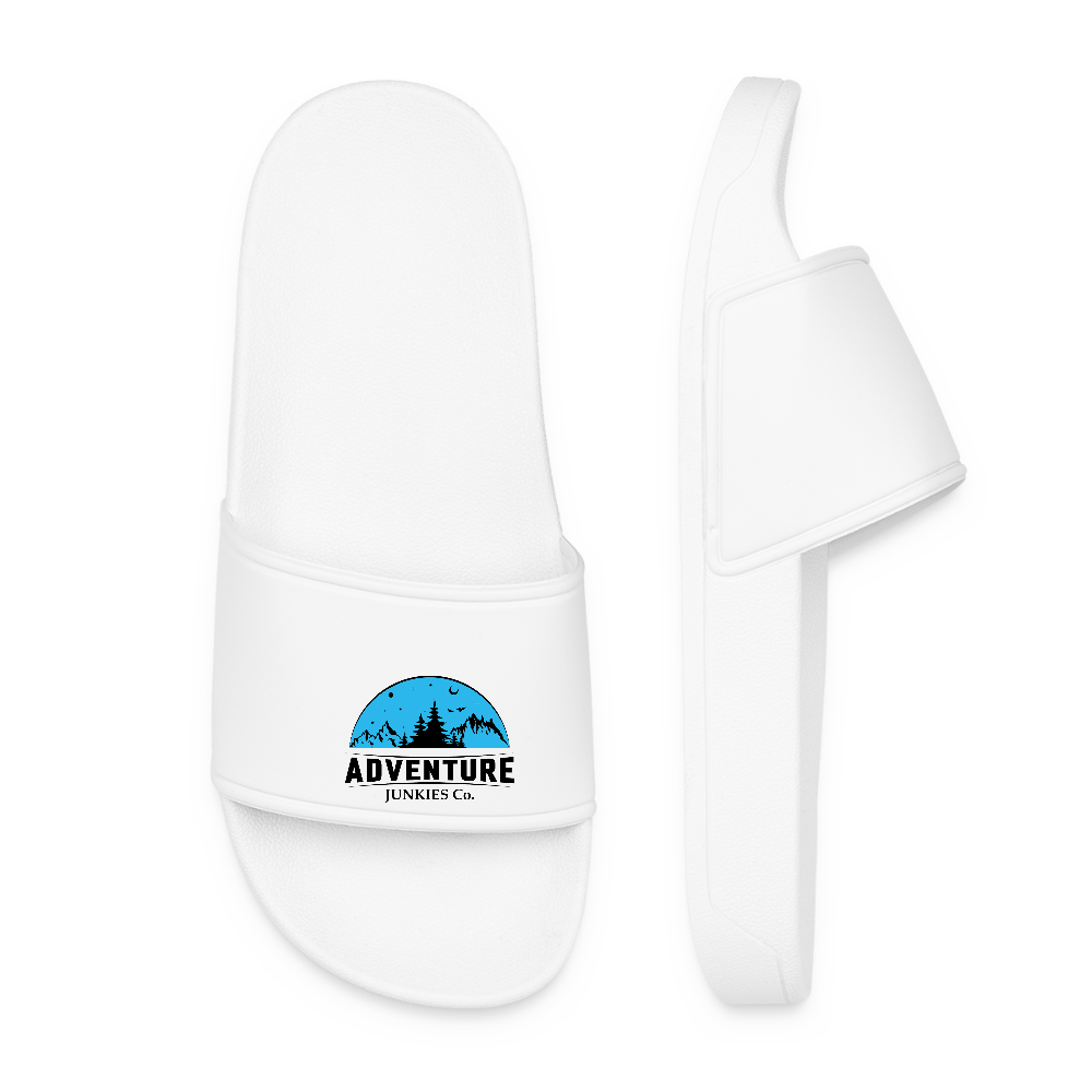 Women’s Pool Sliders Light Blue Logo - white