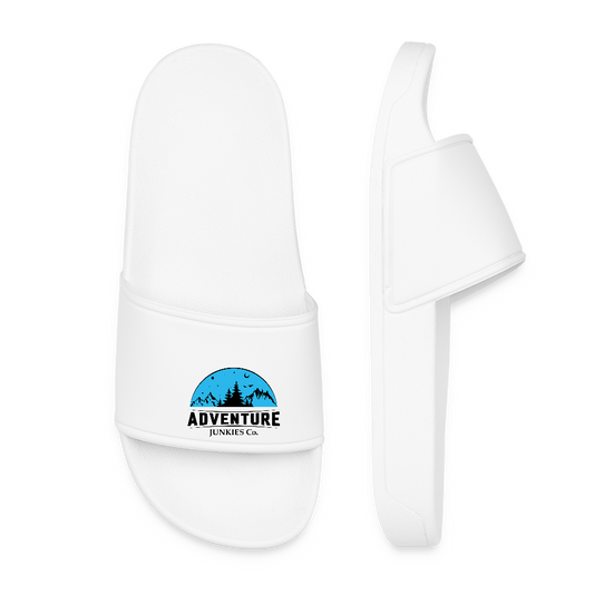 Women’s Pool Sliders Light Blue Logo - white