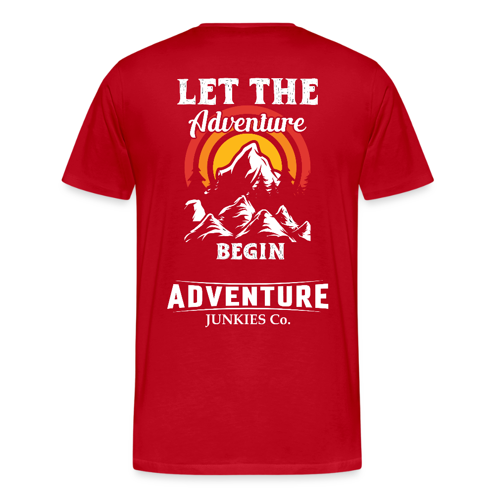 Men’s Premium T-Shirt Let The Adventure Begin Design - red