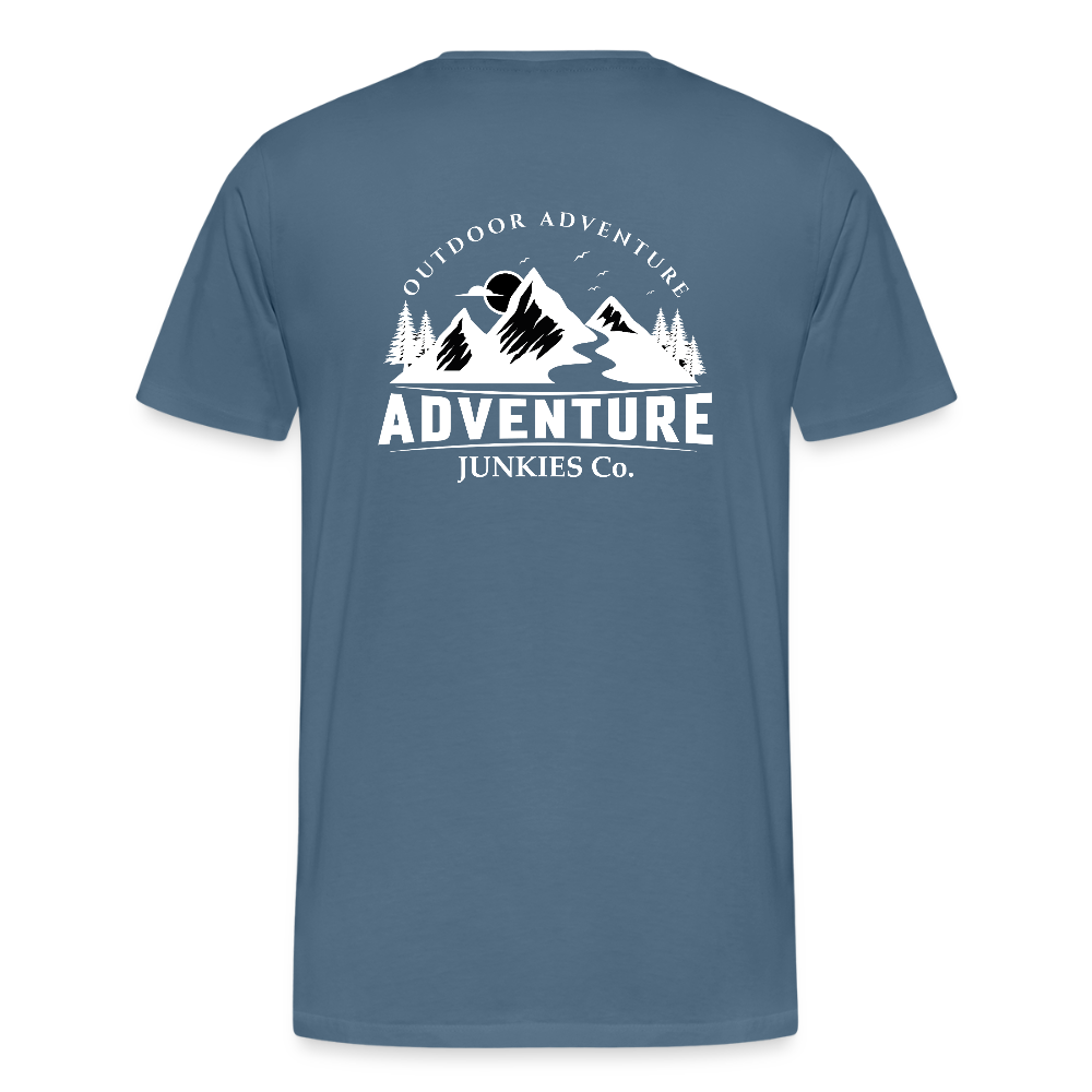 Men's T- Shirts Out Door Adventure Design - steel blue