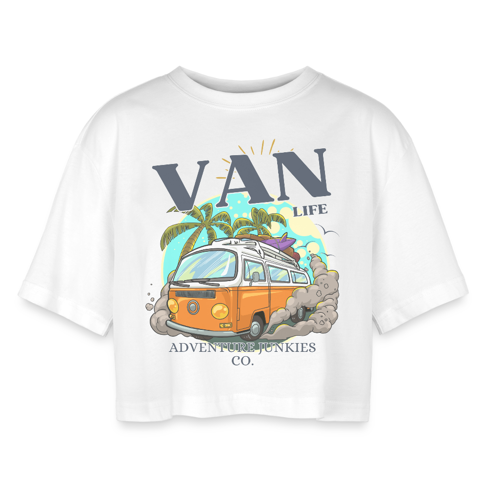 Women’s Oversized Cropped T-Shirt - white