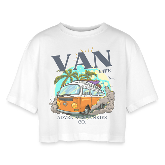 Women’s Oversized Cropped T-Shirt - white